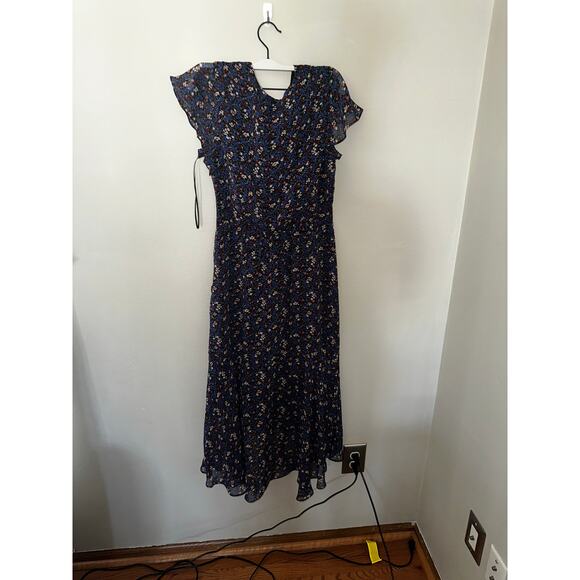 NWT Sam edelmans Ditsy-Print Ruched Midi Dress sz 2 - Picture 5 of 6